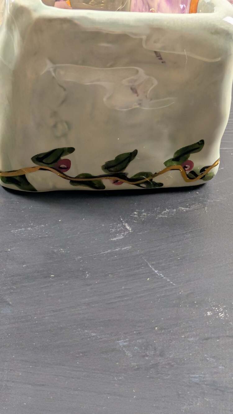 Heather Goldminc Blue Sky Amour Shoe Box Trinket Dish BASE ONLY Hand Signed 2000 - Picture 4 of 11